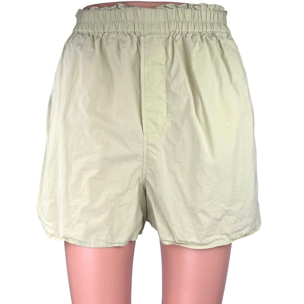 Madewell Women's Green Paperbag Pull On High Waisted Casual Mini Shorts Size S